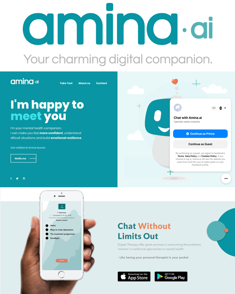 Amina digital mental health companion app